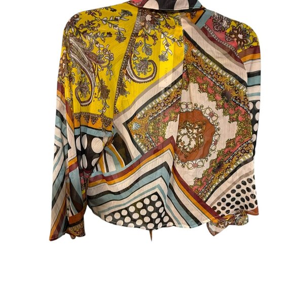 NWT TIMNG Boho deco art Colorful blouse Size Small - Picture 3 of 7